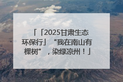 「2025甘肃生态环保行」“我在南山有棵树”，染绿凉州！
