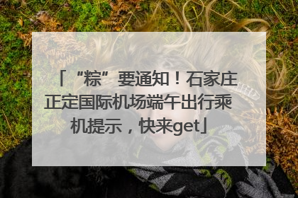 “粽”要通知！石家庄正定国际机场端午出行乘机提示，快来get
