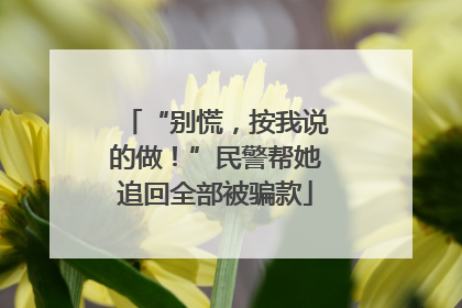 “别慌，按我说的做！”民警帮她追回全部被骗款