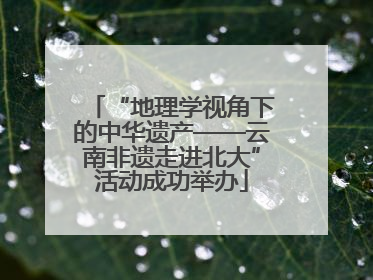 “地理学视角下的中华遗产——云南非遗走进北大”活动成功举办