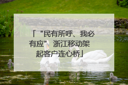 “民有所呼、我必有应” 浙江移动架起客户连心桥