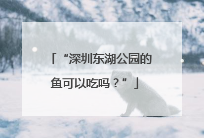 “深圳东湖公园的鱼可以吃吗？”