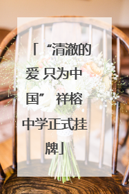 “清澈的爱 只为中国” 祥榕中学正式挂牌