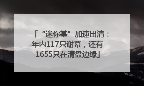 “迷你基”加速出清：年内117只谢幕，还有1655只在清盘边缘