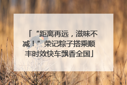 “距离再远，滋味不减！”荣记粽子搭乘顺丰时效快车飘香全国