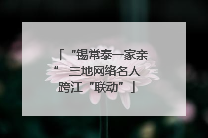 “锡常泰一家亲” 三地网络名人跨江“联动”