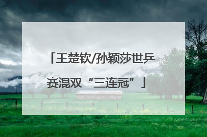 王楚钦/孙颖莎世乒赛混双“三连冠”