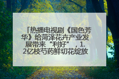 热播电视剧《国色芳华》给菏泽花卉产业发展带来“利好”，1.2亿枝芍药鲜切花绽放“国色芳华”