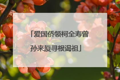 爱国侨领柯全寿曾孙来厦寻根谒祖