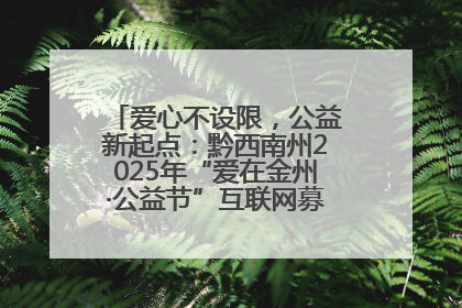 爱心不设限，公益新起点：黔西南州2025年“爱在金州·公益节”互联网募捐活动正式启动