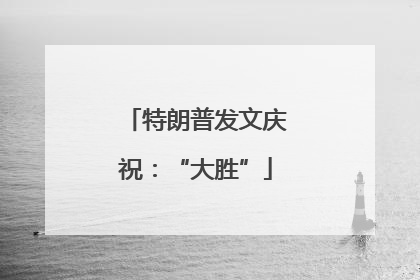 特朗普发文庆祝：“大胜”
