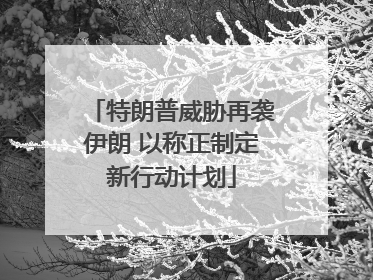 特朗普威胁再袭伊朗 以称正制定新行动计划