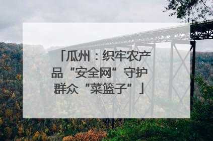 瓜州：织牢农产品“安全网”守护群众“菜篮子”