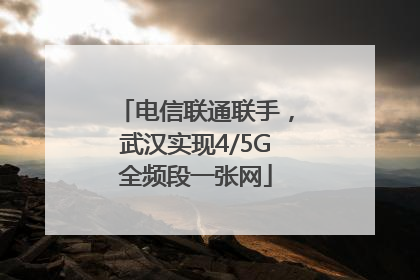 电信联通联手，武汉实现4/5G全频段一张网