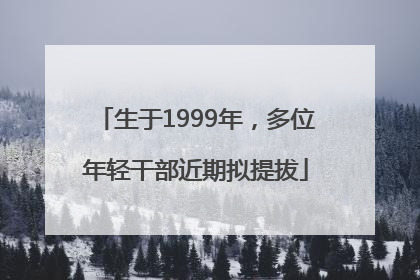 生于1999年，多位年轻干部近期拟提拔