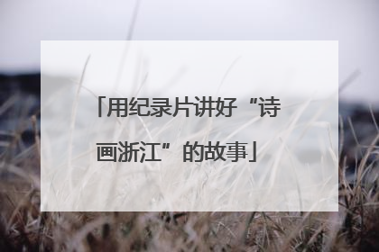 用纪录片讲好“诗画浙江”的故事