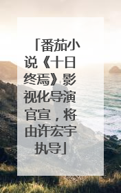 番茄小说《十日终焉》影视化导演官宣，将由许宏宇执导