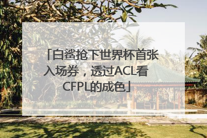 白鲨抢下世界杯首张入场券，透过ACL看CFPL的成色