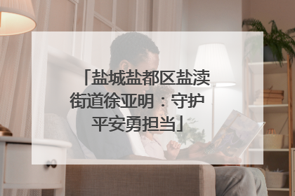 盐城盐都区盐渎街道徐亚明：守护平安勇担当