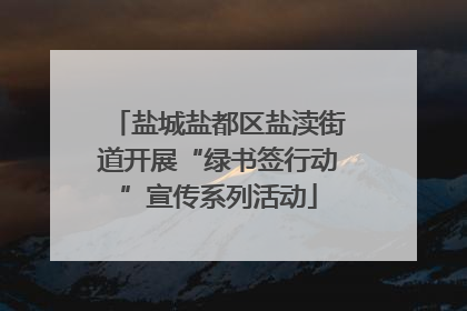 盐城盐都区盐渎街道开展“绿书签行动”宣传系列活动