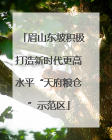 眉山东坡积极打造新时代更高水平“天府粮仓”示范区