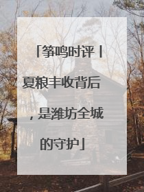 筝鸣时评丨夏粮丰收背后，是潍坊全城的守护