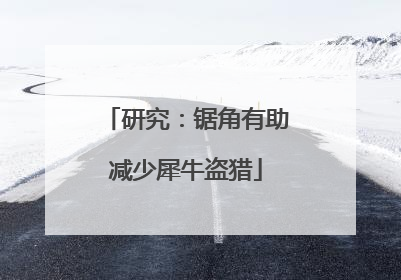 研究：锯角有助减少犀牛盗猎