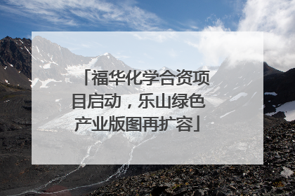 福华化学合资项目启动，乐山绿色产业版图再扩容