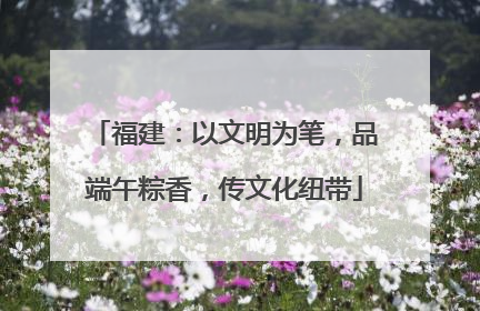 福建：以文明为笔，品端午粽香，传文化纽带