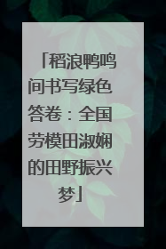 稻浪鸭鸣间书写绿色答卷：全国劳模田淑娴的田野振兴梦