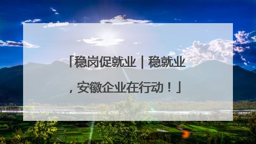 稳岗促就业｜稳就业，安徽企业在行动！