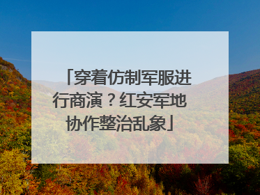 穿着仿制军服进行商演？红安军地协作整治乱象