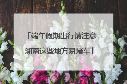 端午假期出行请注意 湖南这些地方易堵车