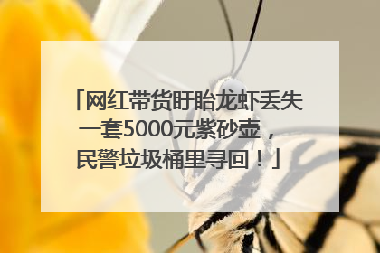 网红带货盱眙龙虾丢失一套5000元紫砂壶，民警垃圾桶里寻回！