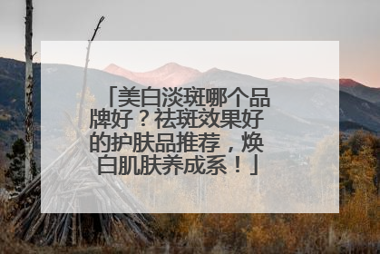 美白淡斑哪个品牌好？祛斑效果好的护肤品推荐，焕白肌肤养成系！