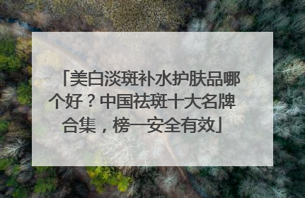 美白淡斑补水护肤品哪个好？中国祛斑十大名牌合集，榜一安全有效