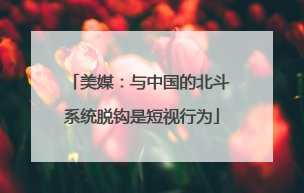 美媒：与中国的北斗系统脱钩是短视行为