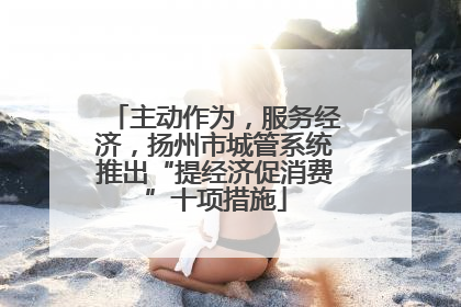 主动作为，服务经济，扬州市城管系统推出“提经济促消费”十项措施
