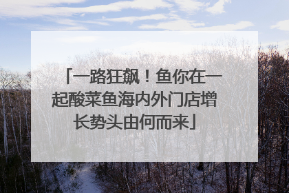 一路狂飙！鱼你在一起酸菜鱼海内外门店增长势头由何而来