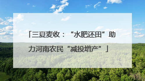 三夏麦收：“水肥还田”助力河南农民“减投增产”