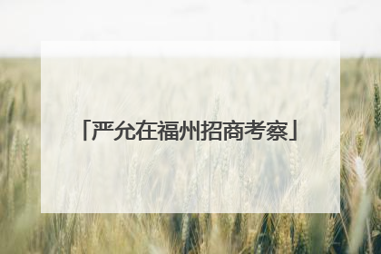 严允在福州招商考察