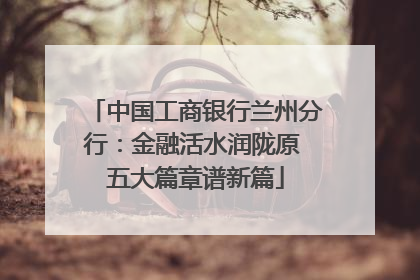 中国工商银行兰州分行：金融活水润陇原 五大篇章谱新篇