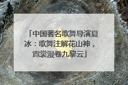 中国著名歌舞导演夏冰：歌舞注解花山神，霓裳漫卷九黎云