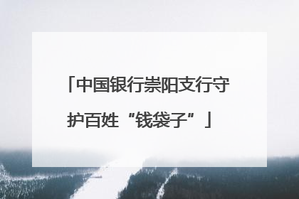中国银行崇阳支行守护百姓“钱袋子”