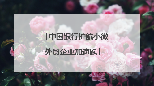中国银行护航小微外贸企业加速跑