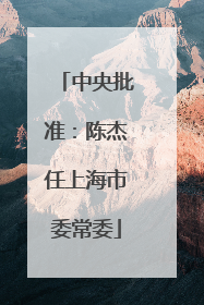 中央批准：陈杰任上海市委常委