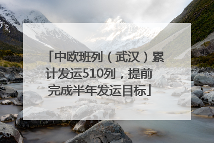 中欧班列（武汉）累计发运510列，提前完成半年发运目标