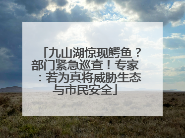 九山湖惊现鳄鱼？部门紧急巡查！专家：若为真将威胁生态与市民安全