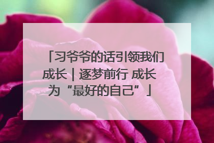 习爷爷的话引领我们成长｜逐梦前行 成长为“最好的自己”