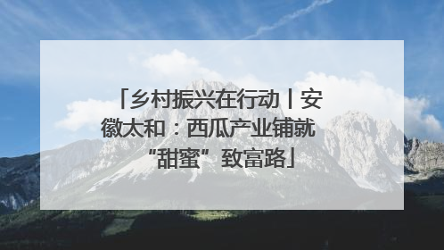 乡村振兴在行动丨安徽太和：西瓜产业铺就“甜蜜”致富路